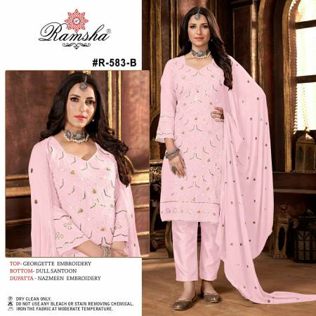 Ramsha R 583 A To D Georgette Pakistani Suits Catalog
